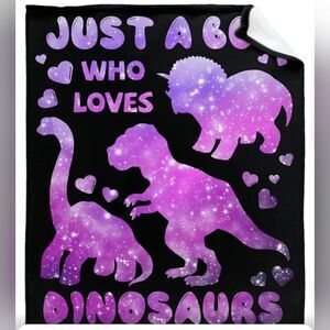 Sariputra Just a Boy Who Love Dinosaur Blanket, Good Gift for Boy, 60" x 50"